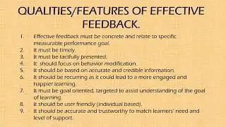 providing effective feedback