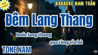 Karaoke Đêm Lang Thang Tone Nam | Nam Trân