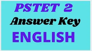PSTET 2 ANSWER KEY English  2021 ENG ll PTET 2 Solved English Paper ll Pstet 2 ans Key Subject Engl