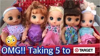 Baby Alive video with 5 babies going to TARGET making a scene at target