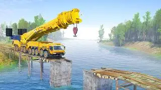 The Hidden Danger Heavy Tow Truck Transport Crosses Broken Bridge