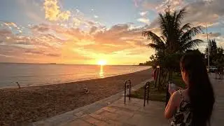 POV 4K relaxing sunset New Caledonia noumea