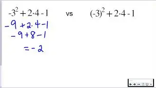 Exponents, Parentheses & Negative Signs