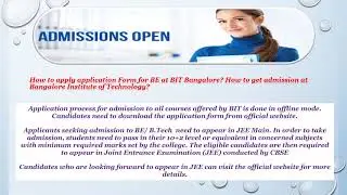 Direct admission Bangalore Institute Of Technology -BIT Bangalore
