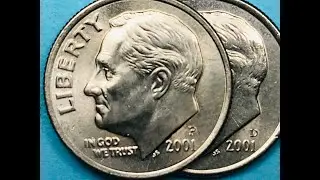 US Dime 2001 P - $12.8 Million Dollars Worth Minted - United States Roosevelt Dime