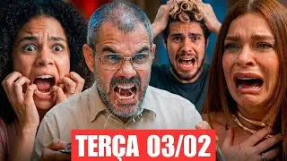 TRÊS GRAÇAS: TERÇA 03/02 – JORGINHO INVADE A MANSÃO E DESMASCARA ARMINDA – RESUMO