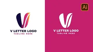 Modern V  Letter Logo Design Tutorial Illustrator