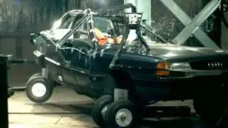 1990 Audi 100 FMVSS 214 Side Pole Crash Test