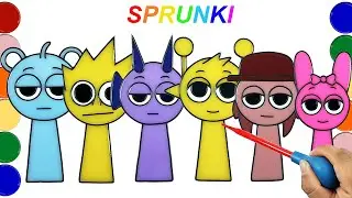 Coloring Sprunki Characters with jelly | Durple, Simon, Sky, OWAKCX, Tunner, Pinki