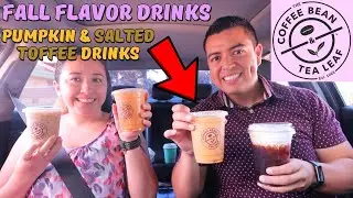 Trying Coffee Bean NEW Fall Drinks REVIEW - Pumpkin Latte, Salted Toffee Iced Latte 2022