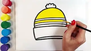 Drawing a Cute Beanie Step by Step | | Cartoon Winter Hat Art for Children ❄️#babyarttv  #drawing