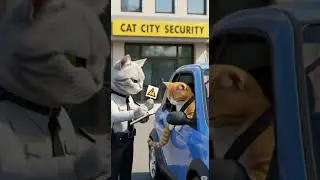 Police cat writes traffic tickets #ai #cat #police #traffic #cute