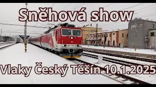 Sněhová show |Vlaky Český Těšín 10.1.2025|