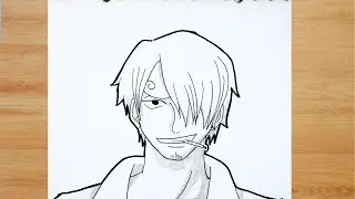 SANJI EASY SKETCH DRAWING TUTORIAL | EASY DRAWING SANJI #onepiece