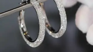 Big diamond hoop earrings, womens diamond hoop earrings, round diamond earrings