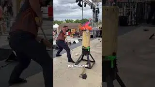 Ben Cumberland&rsquo;s Axe Attack ⚡️ #lumberjack #extremesports #woodchopping #sports #axe #logging