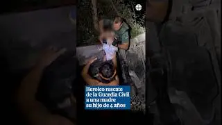 Heroico rescate de la Guardia Civil a una mujer y su hijo atrapados en un coche en Granada