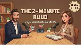English Listening Practice Level B1-B2 | How to Stop Procrastination (The 2-Minute Rule)