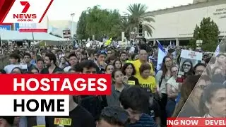 Historic Gaza hostage exchange begins | 7NEWS