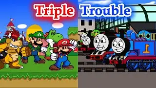 fnf Triple Trouble but UltraRedootedMario and Thomas and Friends character sing it