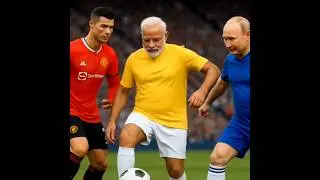Modi, Putin and Ronaldo playing football together #shorts #ai #funny