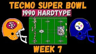 1990 Tecmo Super Bowl - Hardtype Mod Challenge - 49ers vs Steelers Week 7 - NES