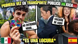 ESPAÑOLES UTILIZAN el TRANSPORTE PÚBLICO de MÉXICO por PRIMERA VEZ 🇲🇽😱 *NO ENTENDÍAN NADA*