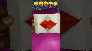DIY Popup Origami Big Kissing Lips😝😜🤭||😘👄💋👄💋#craft_#crazycrafts_#shorts_#viral_#ytshort