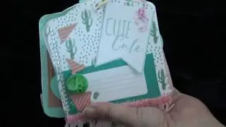 Recollections cute cute cactus tag flip mini album paper craft share