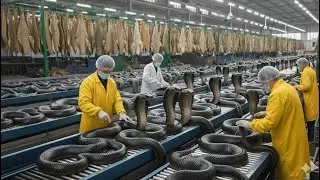 Inside the Snake-Leather Factory : From KING COBRA to a $10,000 Luxury Jacket (Full Process)