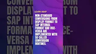 What are conversion routines in SAP ABAP? #abap #sapabap #abapinterviewquestions#domain