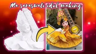 🦢Clay Doll into a Cute Goddess Saraswati Idol #Handmade #Saraswati puja #IndianCraft #SaraswatiPuja