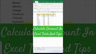 Calculate Discount In Excel Trick #shorts #shortsfeed #ytshorts #exceltricks #tipsandtricks