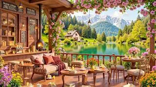 Springtime Coffee Jazz ☕ Relaxing Morning Jazz Music & Cozy Outdoor Cafe Ambience for Stress Relief