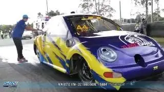 5.4 sec 1/8 mile New Beetle 2JZ turbo swap small drag tires - SPA Turbo