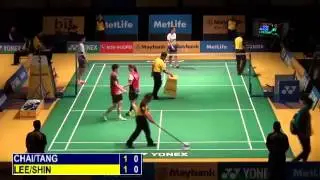 2014 Malaysia Badminton Open R32 XD Lee Yong Dae /Shin Seung Chan  vs Chai Biao /Tang Jin Hua