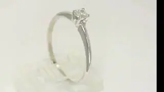 Natural Diamond Solitaire Engagement Ring .23CT WG Round Brilliant Size 9.25 - 34698