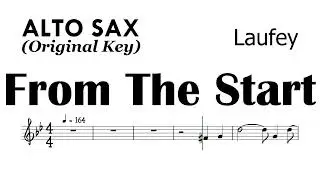 From The Start  Alto Sax Original Key Sheet Music Backing Track Partitura  Laufey