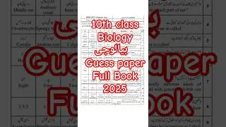 10th Class Biology Guess Paper 2025 - Class 10th Biology guess paper 2025 | 10 Biology guess  2025