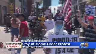 Huntington Beach Protesters Demand End To COVID Shutdown