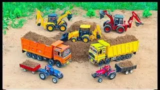Tractor carrying construction timber | Play repair tractor with broken wheels | BIBO TOYS