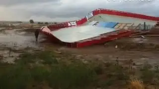 Storm damage at the velodrome in Erie Colorado
