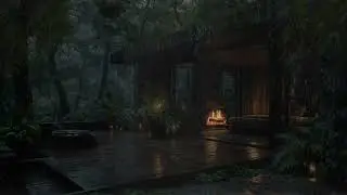 Deep Sleep with Soothing Rainfall & Cozy Fireplace | Heavy Rain Sounds That Help You Unwind