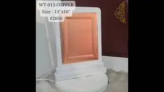 WT-013 + MP-COPPER METAL PLATE WHITE WOODEN MDF LONG STAND BASE AWARD CERTIFCATE TROPHY AWARD