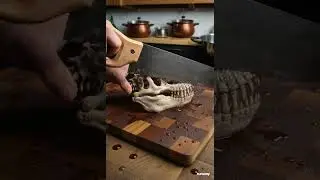 ASMR Cutting a T-Rex Skull 🦖💀 | Satisfying Fossil Slice | No Talking