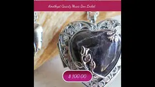 Amethyst Quartz Music Box Locket