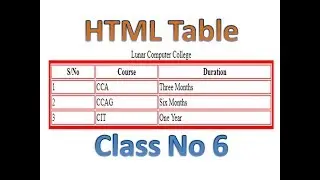 6- Complete HTML Course in Urdu/Hindi (Table in HTML) - Lunar Computer College