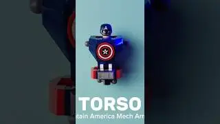 LEGO Captain America Mech Armor Speed Build TORSO 4k #shorts #lego #marvel