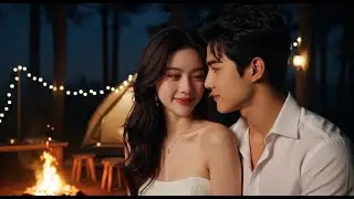 First Kiss in a Camping Tent  Romantic Couple Scene Under Moonlight