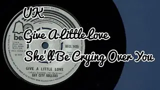 Bay City Rollers 1975 UK Single Give A Little Love / She'll Be Crying Over You